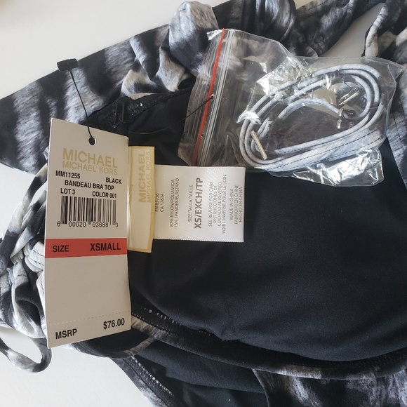 MICHAEL KORS tiger Bandeau BIKINI hipster set XS - Picture 3 of 5